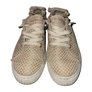 Tommy Bahama Woven Linen Straw Slip On Shoes Women's Size 9 Beige & Cream Beach‎